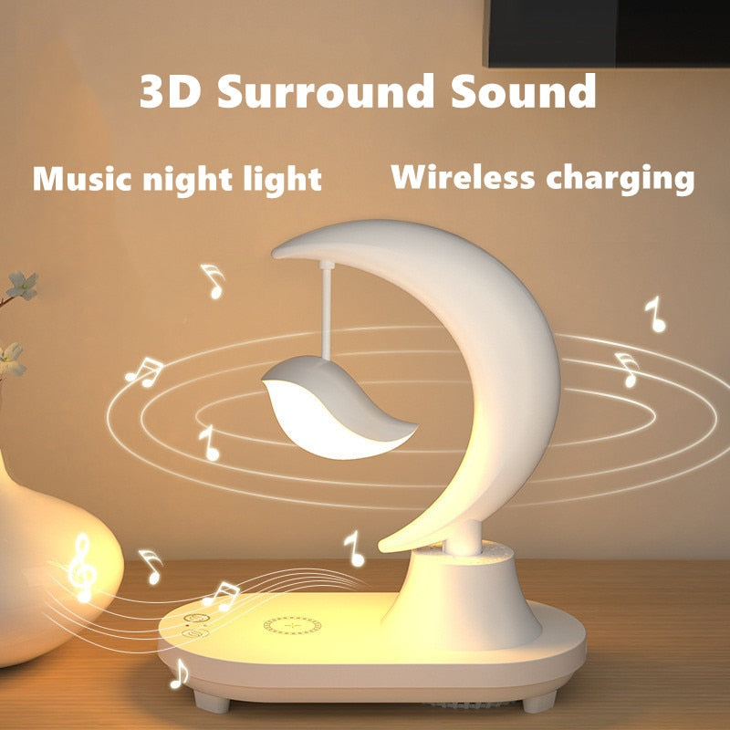 LED Night Light with Bluetooth Speaker and Wireless Charger